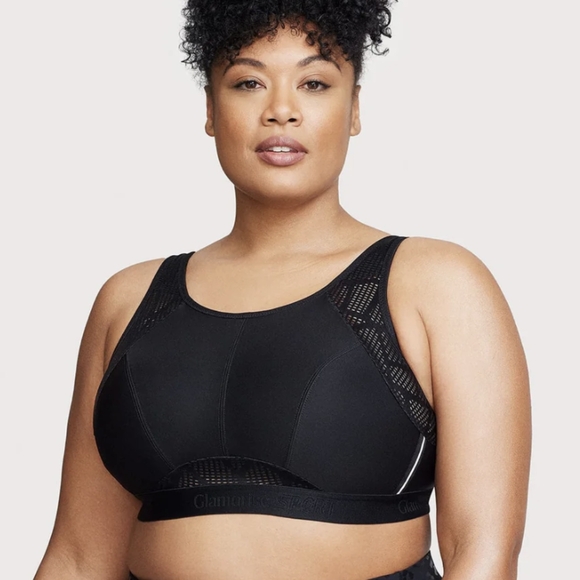 Glamorise Black No-Sweat Mesh Wirefree Sports Bra Size 40H - Picture 13 of 13